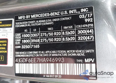 2017 Mercedes-Benz Gls 450 4Matic from USA, damaged, VIN 4JGDF6EE7HA946993
